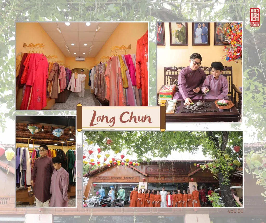 Long Chun đến tham quan và mặc Cổ phục tại cơ sở Hoa Nghiêm Việt Phục