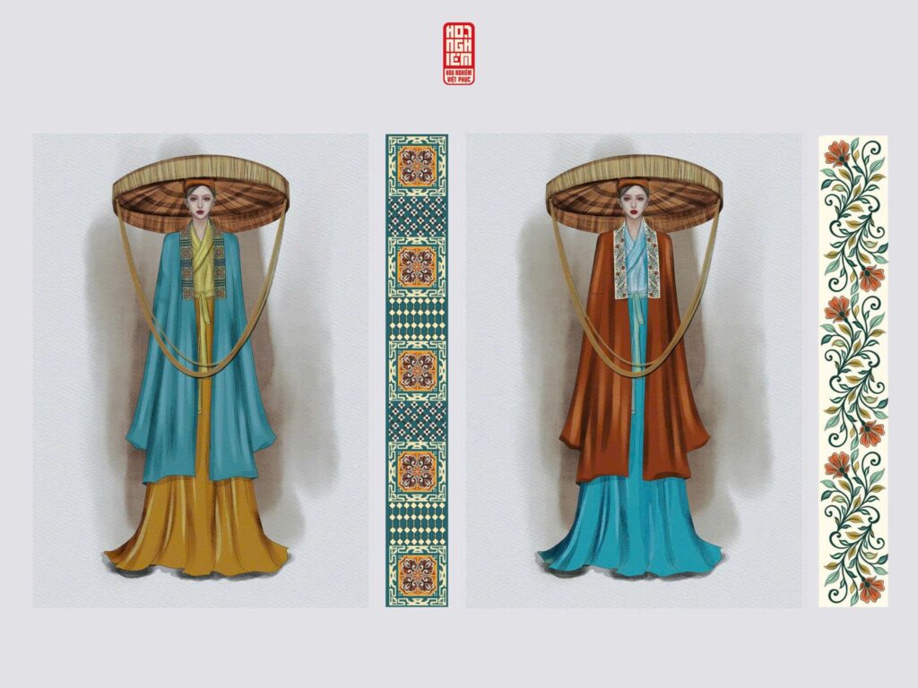 Bản vẽ Sketch thiết kế áo Đối Khâm tại Hoa Nghiêm Việt Phục