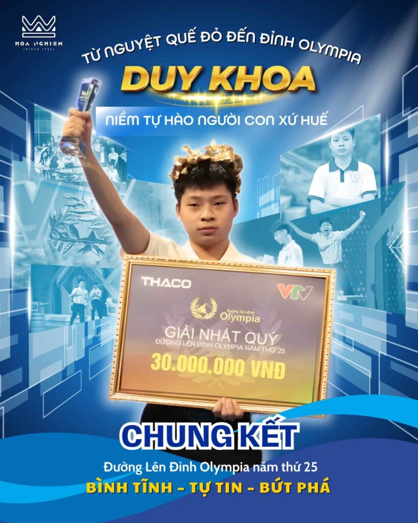 Từ Nguyệt quế Đỏ đến Chung kết Olympia 2025 - Liệu kỳ tích đăng quang lần thứ 4 của Quốc Học Huế có thành công với Lê Quang Duy Khoa