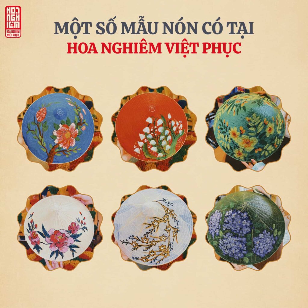 Một số mẫu nón lá tại Hoa Nghiêm Việt Phục dùng làm quà tặng