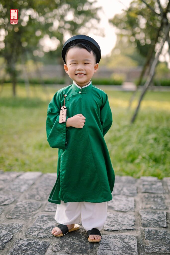 áo tấc xanh ngọc cho bé trai