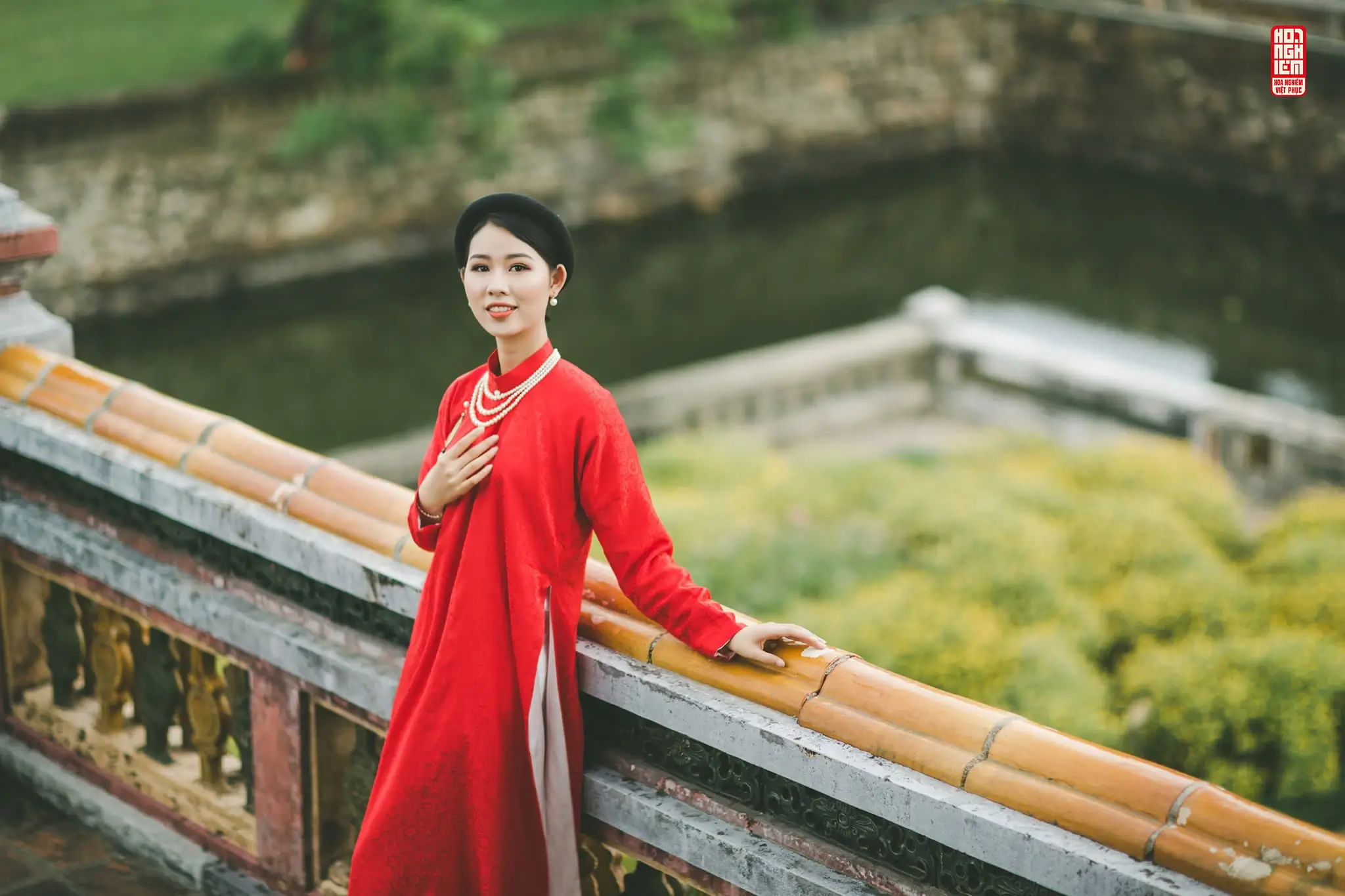 Áo Ngũ thân đỏ truyền thống - Hồng Vân (1)