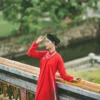 Áo Ngũ thân đỏ truyền thống - Hồng Vân