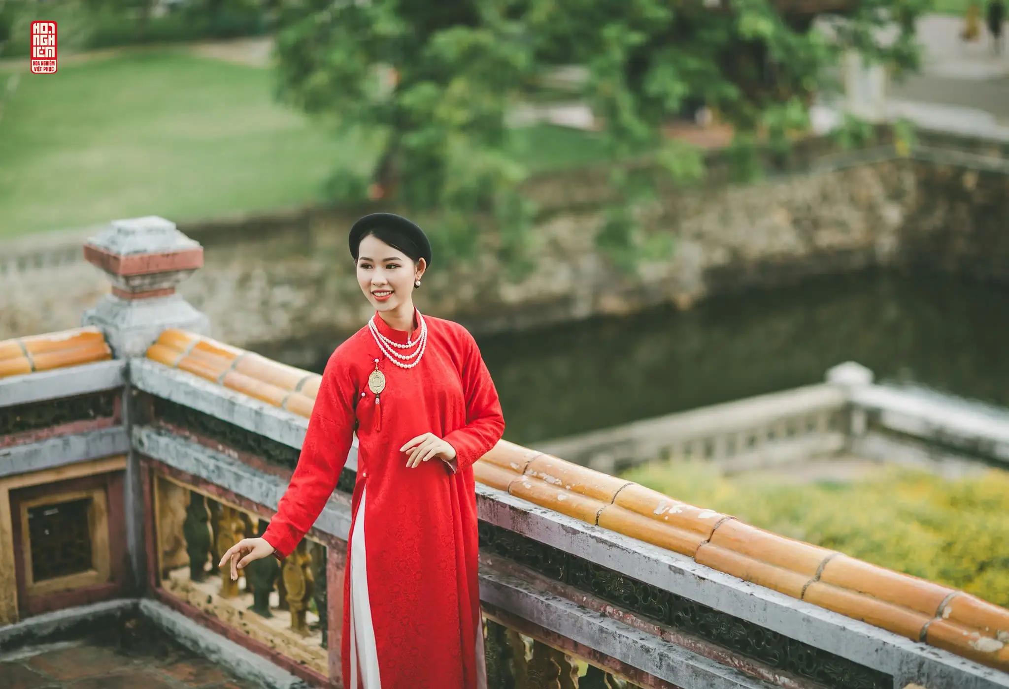 Áo Ngũ thân đỏ truyền thống - Hồng Vân (2)