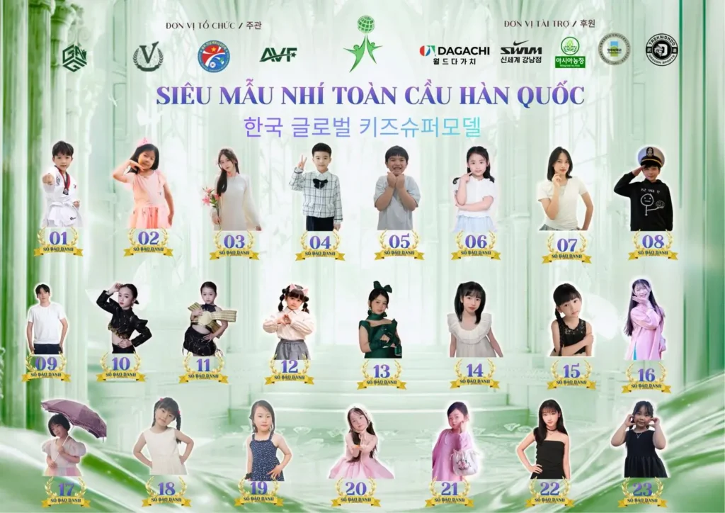 23 thí sinh xuất sắc bước vào vòng chung kết Siêu Mẫu Nhí Toàn Cầu Hàn Quốc 2026